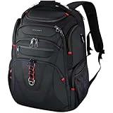 KROSER TSA Friendly Travel Laptop Backpack 17.3 inch XL Computer Backpack Water-Repellent College Daypack Business Backpack with RFID Pockets & USB Port for Men/Women-Black