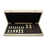 GIBZ Tablero de Ajedrez Magnético Juegos Tradicionales Juego de Ajedrez Portátil de Madera/Plástico para Niños Adultos Escuela Viajes al Aire Libre 40x40cm