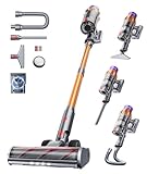 SunSare 600W/50KPA/65Mins Aspirateur Balai sans Fil, Aspirateur Balai Puissant avec Parfumé, Chargement Mural, Tuyau Extensible 1M, Aspirateur sans Fil Écran LCD Auto pour Poils d’Animaux/Sols/Tapis