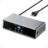 Anker Prime Docking Station (DL7400), 14-Port Triple Display with DisplayLink, 140W Max, Smart Display, Triple 4K 60Hz, Cooling Fan, for macOS and Windows (The Latest DisplayLink Driver Required)