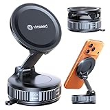 VICSEED Militärische Handyhalterung Auto Magnet für Magsafe Autohalterung [36kg Nano-Vakuum Saugnapf & N58 Magnet] 360° Drehbar,Magnetischer KFZ Handyhalter,Halterung Auto für Alle Handy