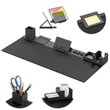 KDD 6 in 1 Schreibtisch Unterlage & Gaming Mauspad XXL, Rutchfeste Desk Mat mit DIY Magnetisch Organizer für Handy & Tablethalter/Becherhalter/Kartenhalter/Stifthalter Schreibtisch Zubehör(80X35.5cm)
