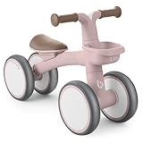 KikkaBoo Bicicleta Sin Pedales ZIPI, Correpasillos Bebé de 1 a 3 Años, Bicicleta Equilibrio, Bici Bebé con Canasta, Ajustable, Juguete para Niños, Rosa