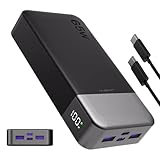 JUOVI 65W Power Bank, 20000mAh Laptop Caricatore Portatile Powerbank Ricarica Rapida Batteria Portatile Cellulare con USB C, per MacBook Dell XPS PC Portatile iPad iPhone 17 16 15 Samsung (Nero)