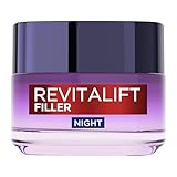 L’Oréal Paris Revitalift Filler Replumping Anti-Ageing Night Cream, Smooth Wrinkles, Moisturise, and Replumps Skin with Micro and Micro-Epidermic Hyaluronic Acid, 50ml