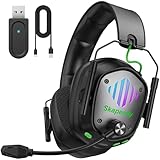 SKAPENDY Wireless Gaming Headset for PS5, PS4, PC, Switch – 2.4GHz & Bluetooth Headphones with Mic, 20ms Low Latency, 3D Stereo Sound, ENC Noise Canceling, RGB Lighting, 50H Battery Life