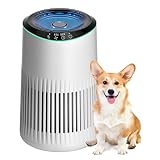 MERONTE Air Purifiers for Home, Air Purifier for Smoke Pet Dander Odors with Fragrance Sponge, Small Air Purifier with Sleep Mode for Bedroom Office, Blue Ambient Light, MR2566, White, 1 Pack+3 Modes