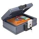 BRIHARD - Zertifizierte Feuerfeste Dokumentenbox 2017 A4, Safe Tresor Feuerfest Wasserdicht mit Schlüssel, Feuerfeste Box für Geld & Dokumente, Tragbarer Safe Box mit Griff H 15,5 x B 40,7 x T 32,1 cm