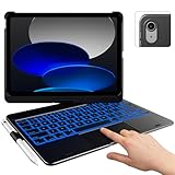 typecase Touch iPad 11th 10th Generation Case with Keyboard (11" 2025, A16 & 10.9" 2022) – 360° Rotatable, 11-Color Backlit, Multi-Touch Trackpad, Pencil Holder, Thin & Light – Black