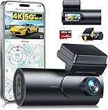 GKU 4K Dashcam Voiture Avant Arrière,5GHz WiFi GPS,2160P+1080P Camera Voiture,1.5'' IPS Caméra Embarquée Voiture avec Carte SD 64G,Grand Angle 170°,Vision Nocturne,WDR,G-Capteur,Mode Stationnement 24H