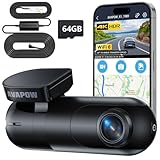 AVAPOW 4K Dash Cam Front for Cars, Free Hardwire Kit & 64GB Sd Card Included – WiFi 6, App Control, UHD 2160P, Built-in G-Sensor, Loop Recording, Night Vision, 170° Wide Angle, 24H Parking, WDR