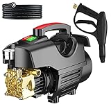 Hidrolimpiadora de Alta Presion, Hidrolavadora Profesional de 180bar, 6,5 l/min 2200W con Tubería de Entrada de Agua de 2 m, Tubería de Salida y Accesorios, para el Hogar/Automóvil/Patio