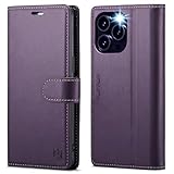 Wallet Case for iPhone 16 Pro Max, RFID Blocking Credit Card Holder, PU Leather Folio Flip Kickstand Protective Shockproof Cover for Apple 16 pro Max (Purple, for iPhone 16 Pro Max - 6.9'')