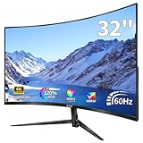 ZZA 32 Inch Curved Gaming Monitor,UHD 3840 * 2160 60Hz 4K PC Monitor, Curved 1500R,4000:1 Contrast,1Ms MPRT,HDR,FreeSync,VA,HDMI DP1.4