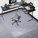 Tydle Chair Mat for Carpet, 60" x 46" Chair Mat for Carpeted Floors, Non-Slip Computer Under Desk Plastic Floor Mat for Work Gaming Chairs, Heavy Duty Carpeted Floor Protector for Home Office (Clear)