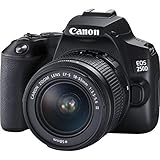 Canon EOS 250D (24,1 Megapixel, display orientabile da 7,7 cm (3 pollici), sensore APS-C, 4K, Full HD, DIGIC 8, WLAN, Bluetooth), Nero, con obiettivo EF-S 18-55 mm f/3.5-5.6 III, nero