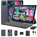 Tablet The World's First Android 16 Tablet with Gemini AI, 11 Inch FHD Display, 24GB RAM 128GB ROM /2TB TF, T7250 CPU+13MP Camera, 8000mAh, Widevine L1, 2 in 1 Tablets with Keyboard Mouse Stylus