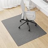 HOMEK Tapis Chaise de Bureau, 115x150cm Grand Tapis Protection pour Sols Durs en PVC Antidérapant Renforcé, pour Bureau à Domicile ou Professionnel - Gris Foncé