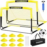 Kids Soccer Goal Set, 2 of 5x3.6 ft Soccer Goals for Backyard, Portable Pop Up Soccer Nets Training Equipment with Soccer Ball, Cones, Soccer Net for Family Kids Youth Outdoor Sports Games
