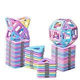 Tolnetr Magnetic Tiles Toys for 3 4 5 6 7 8+ Year Old Boys Girls Upgrade Macaron Castle Blocks Building Set for Toddlers STEM Creativity/Educational Toys for Kids Age 3-6 Christmas Birthday Gifts