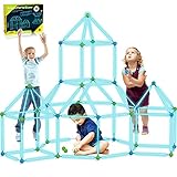 140pcs Kit De Construcción para Niños 140 Piezas Que Brillan En La Oscuridad Air Forts Constructor De Regalo Juguetes para De 4 5 6 7 8 9+ Años De Edad Niñas DIY Fort Building Túneles Tienda De
