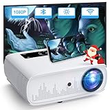 HOPVISION Proyector, 15000 Lux Nativo 1080P Full HD Home Cinema Video Proyector 4K with Bluetooth WLAN Pantalla de 350'' Compatible con TV Stick, HDMI, USB, X-Box, iOS/Android