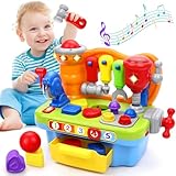 ORWINE Toys for 1 Year Old Boy, Musical Toddler Tool Bench, Montessori Educational Toys with Sound Lights Effect, Shape Sorter, One Year Old Boy Birthday Gift, Engineer Pretend Play Workbench