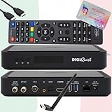 TiVuSat 4K UHD scheda + ricevitore satellitare DIGIQuest Q80 4K H.265 S2+T2 HEVC Set-Top Box, ricevitore TiVuSat certificato con scheda (attivata), lettore multimediale, WebRadio, 150 Wifi, HDMI HTS