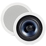 Polk Audio RC80i 2-Way Premium In Ceiling Speakers 8" Round (Set of 2) Perfect for Damp and Humid Indoor/Outdoor Placement - Bluetooth Ceiling Speakers