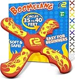 Boomerang for Kids - It Really Does Fly Back - Fun & Easy to Use Gifts for Boys & Girls - Best Toys for Ages 8-13 Gift Idea - Soft Foam Design Stocking Stuffers for Kids 6 7 8 9 10+ Year Old Boy Gifts