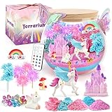 Einhorn Terrarium Kit für Kinder, LED-Nachtlicht & Fernbedienung Einhorn-Geburtstagsgeschenke Spielzeug für Mädchen im Alter von 5, 6, 7, 8, 9 und 10 Jahren – Weihnachtsgeschenke für Mädchen