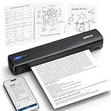 POLONO Portable Printer Wireless for Travel, D810 Bluetooth Thermal Printer A4 Support for 8.5"x11" US Letter, Inkless Printer Compatible with iOS, Android, Laptop for Office, Car and Home, Black