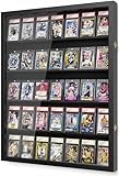 Emfogoo Porta Carte Collezionabili, 5 Ripiani Legno Espositore per Carte da Parete, Contenitore per Carte da Baseball Sportive Vlassificate Collezionabili, per Collezione di Sportive Carte (Nero)