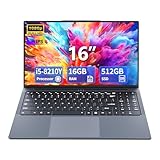 Computer portatile da gioco i5, laptop da 16 pollici, computer portatile fino a 3,60 GHz, computer portatili tradizionali per 16 GB di RAM 512 GB SSD, Business Lap top Full HD 1920 x 1200 Display 180