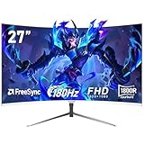 Gawfolk 27 pollici 180Hz curvo monitor per computer da gioco, 1800R，FHD 1080P, 98% sRGB, 1ms，FreeSync，178 ° grandangolo, HDR, VESA100*100MM，HDMI/DisplayPort-bianco…