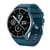 FRAKS 0,8cm Ultra Mince Montre Intelligente Traqueur Fitness Podomètre avec Fonctions Surveillance Fréquence Cardiaque, Pression Artérielle, Oxygène Sanguin et du Sommeil, Notification Push Messages