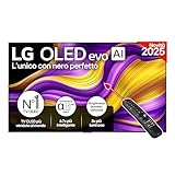 LG OLED evo AI G5 TV 65 pollici, Smart TV 4K, Staffa a muro inclusa, Processore α11 Gen2, Brightness Booster Ultimate, webOS con AI, Dolby Vision e Atmos, VRR e GSYNC 4K@165Hz, OLED65G55LW 2025