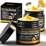 Lustrchron 2PCS Bee Venom Skin Cream, Natural Ingredients Non-Irritating Bee Venom Cream, Wrinkle Lift & Firming, Reduces Blemishes, For Face & Full Body, 2 * 60g
