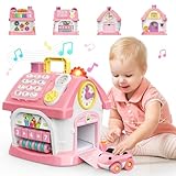 Toddler Toys for 1 2 Year Old Girls: Montessori Educational Toy for 1 Year Old, 6 in 1 Multi-Functional Activity House Baby Toys with Music/Clock/Telephone, Birthday Gifts for 1 2 Year Old Girls Kids