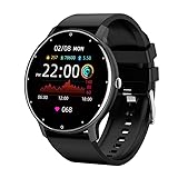 0,8cm Ultrafino Reloj Inteligente Rastreador Fitness Podómetro con Funciones Monitoreo de Frecuencia Cardíaca, Presión Arterial, Oxígeno en Sangre y Sueño, Notificación Inserción Mensaje Soporte
