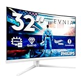 PHILIPS Evnia 32M2C5501 Gaming Monitor 32 Pulgadas 180Hz Panel Fast VA, 1ms GtG, HDR10, Altura Ajustable, (2560x1440 HDMI 2X 2.0 DP 1x 1.4) Blanco