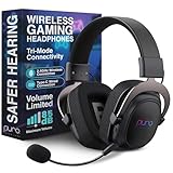 Puro Sound Labs Wireless Gaming Headset - Easy to Pair with 2.4GHz USB, Volume-Limited, Tri-Mode Connectivity, Detachable Mic, 32-Hour Battery, Wireless Gaming Headphones for PC - PuroGamer-BT, Black