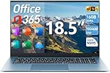 Naclud Laptop, 18.5 Inch Laptops with 16GB RAM 1024GB SSD Ordinateur Portable, 1 Year Office 365, Celeron Quad-Core, Windows 11 Home, Type-C, HDMI, 180° Viewing, 8000mAh, WiFi 6, USB3.2 * 3(Gray)