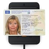 CSL - Personalausweis Lesegerät mit NFC - SmartCard Reader SIM Kartenlesegerät USB - Windows 11 - für den neuen Personalausweis Gesundheitskarte Bankkarten Chipkartenleser