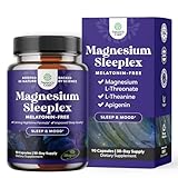 High Absorption Magnesium Sleep Supplement - Rest Support Magtein Magnesium L-Threonate and Apigenin Theanine for Sleep and Rest for Women & Men - Mg L-Threonate Melatonin Free Sleeping Aid - 90 Ct