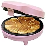 Bestron Waffle Maker, piastra per waffle a forma di cuore, macchina per waffle con antiaderente & indicatoro luminso, collezione Sweet Dreams, 700 watt, colore: Rosa