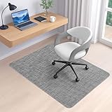 BesWin Office Chair Mat for Hardwood Floors, 90x120cm Non-Slip Hard Floor Protector Mat for Office Chair, Heavy Duty Computer Desk Chair Mat for Home & Office, Easy Flat, Grey