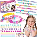 Friendship Bracelet Making Kit Girls Birthday Presents: 5 6 7 8 9 Year Old Girl Gifts, Arts and Crafts for Kids age 5-8 DIY Personalized Rubber Bracelets Making Craft Kit for Kids Girls Toys age 5 6 7