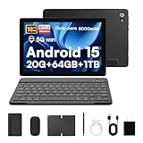 Laptok Tablet, Android 15 Tablet 10 Pollici Con Tastiera, 20GB+64GB+1TB, Octa-Core, Face ID, Tablet PC Con WIFI 5G, Bluetooth 5.4, Widevine L1, 5MP+8MP, 1280 * 800 HD, 5000mAh,2 Anni Garanzia
