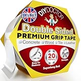 DIY Doctor Double Sided Carpet Tape Heavy Duty, 1 Pack (20 Meters x 21mm), No Residue Extra Strong Sticky Rug Grip Tape, Carpet Grippers for Rugs